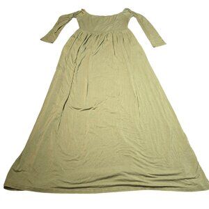 Green Off the Shoulder Maxi‎ Dress with Pockets Size M EUC